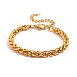 18K Gold Plated Chunky Braided Chain Bracelet